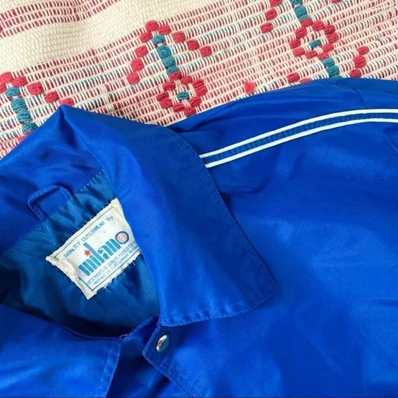 VINTAGE BLUE WATERPROOF RAIN SPRING SUMMER JACKET  UNISEX MEN WOMEN SIZE … - Picture 3 of 11